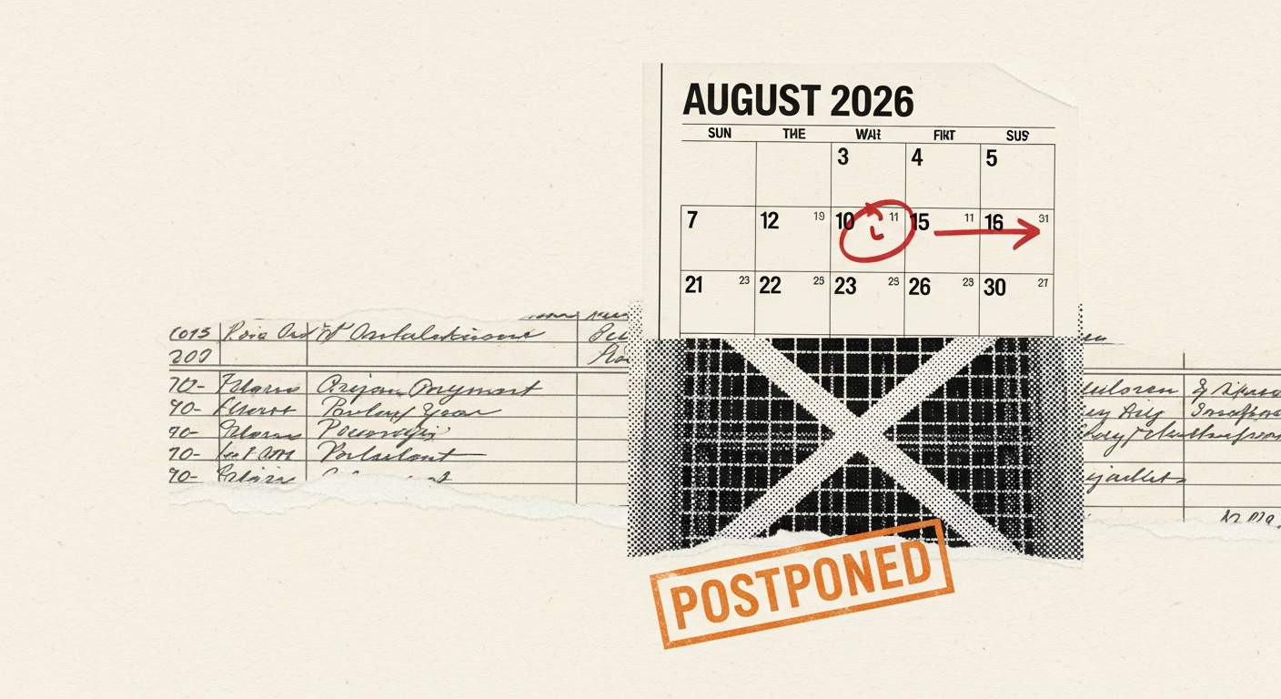 The AI Act's High-Risk Delay Is the Quiet Part Said Out Loud